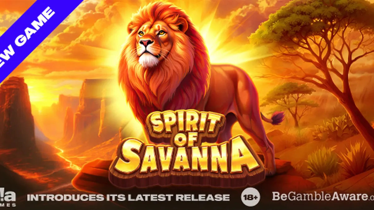 Tampilan layar permainan Spirit of Savanna dengan tema hewan liar dan fitur bonus.